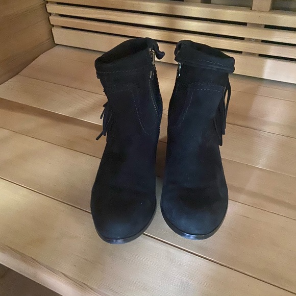 Sam Edelman Black Louie Suede Fringe Bootie - Picture 8 of 12